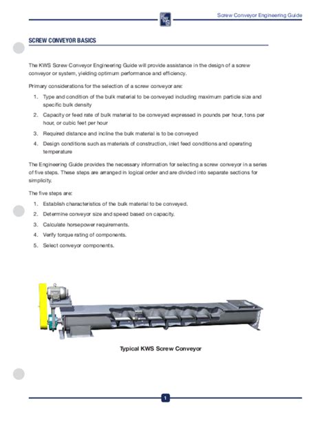 screw conveyor maintenance pdf|kws screw conveyor manual.